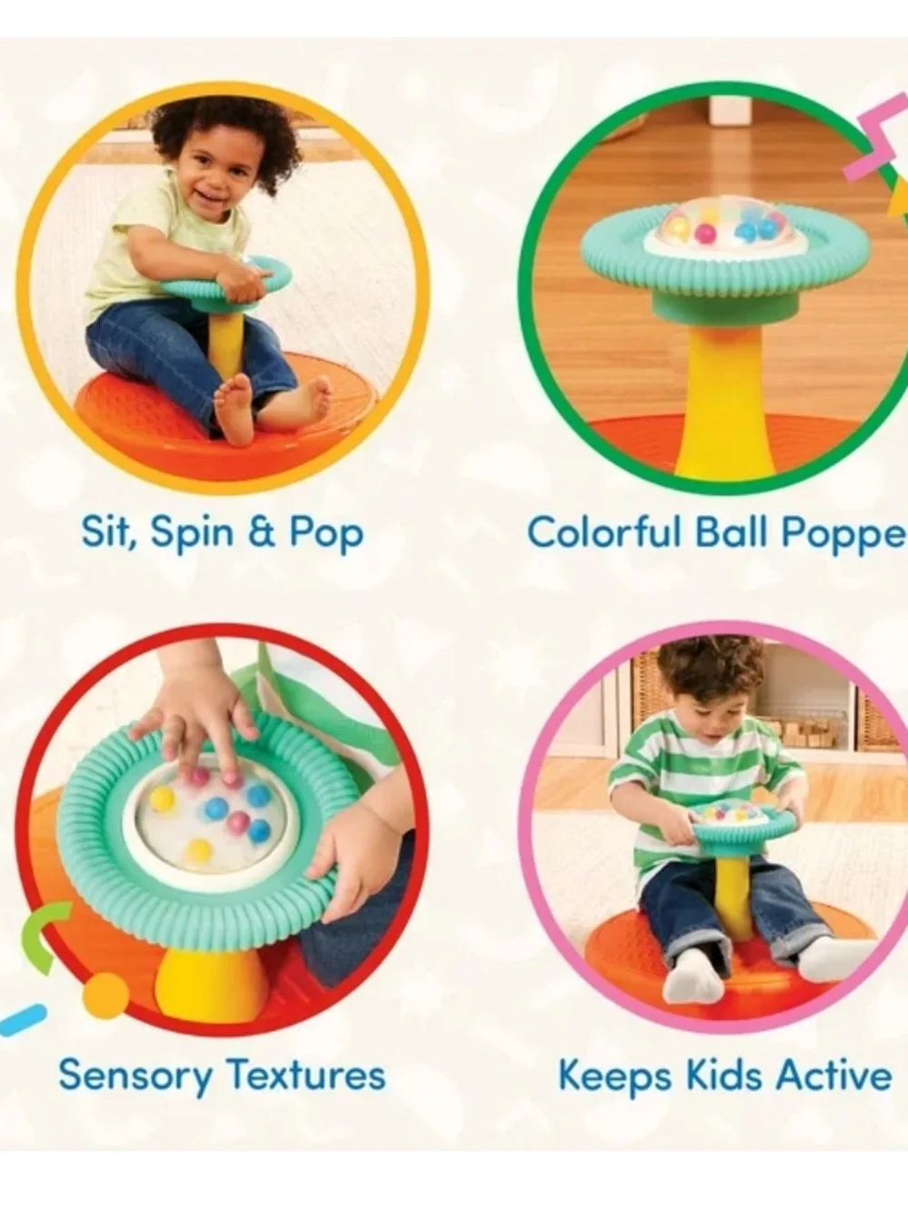 Battat Twist & Spin Ball Popper Toy - Red and Teal